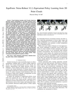 EquiForm: Noise-Robust SE(3)-Equivariant Policy Learning from 3D Point Clouds