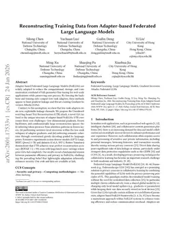 Reconstructing Training Data from Adapter-based Federated Large Language Models