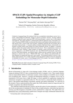 SPACE-CLIP: Spatial Perception via Adaptive CLIP Embeddings for Monocular Depth Estimation
