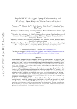 LegalMALR:Multi-Agent Query Understanding and LLM-Based Reranking for Chinese Statute Retrieval