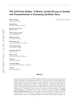 The LLM Data Auditor: A Metric-oriented Survey on Quality and Trustworthiness in Evaluating Synthetic Data