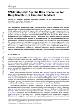 SAGE: Steerable Agentic Data Generation for Deep Search with Execution Feedback