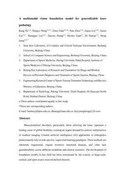 A multimodal vision foundation model for generalizable knee pathology
