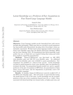 Latent Knowledge as a Predictor of Fact Acquisition in Fine-Tuned Large Language Models