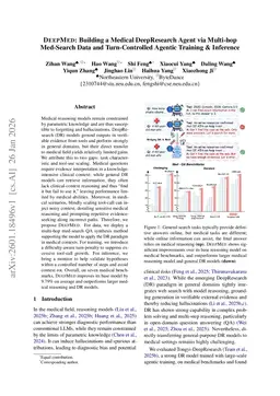 DEEPMED: Building a Medical DeepResearch Agent via Multi-hop Med-Search Data and Turn-Controlled Agentic Training & Inference