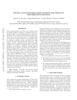 Neural Multi-Speaker Voice Cloning for Nepali in Low-Resource Settings