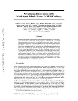 Advances and Innovations in the Multi-Agent Robotic System (MARS) Challenge