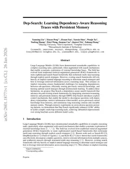 Dep-Search: Learning Dependency-Aware Reasoning Traces with Persistent Memory