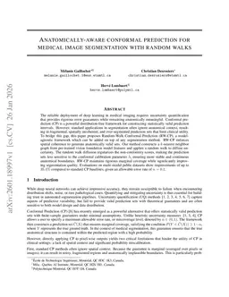 Anatomically-aware conformal prediction for medical image segmentation with random walks