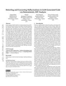 Detecting and Correcting Hallucinations in LLM-Generated Code via Deterministic AST Analysis
