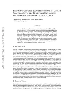 Learning Ordered Representations in Latent Space for Intrinsic Dimension Estimation via Principal Component Autoencoder