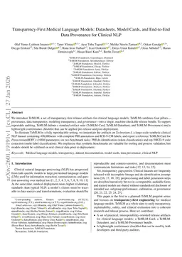 Transparency-First Medical Language Models: Datasheets, Model Cards, and End-to-End Data Provenance for Clinical NLP