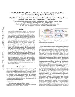 UniMGS: Unifying Mesh and 3D Gaussian Splatting with Single-Pass Rasterization and Proxy-Based Deformation