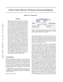 GLOVE: Global Verifier for LLM Memory-Environment Realignment