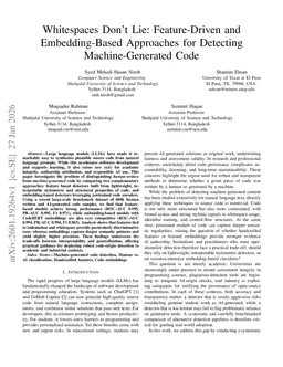 Whitespaces Don't Lie: Feature-Driven and Embedding-Based Approaches for Detecting Machine-Generated Code