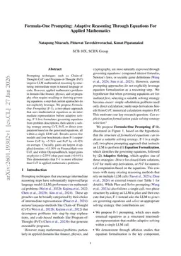 Formula-One Prompting: Adaptive Reasoning Through Equations For Applied Mathematics