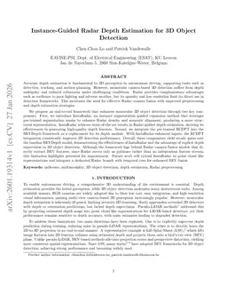 Instance-Guided Radar Depth Estimation for 3D Object Detection