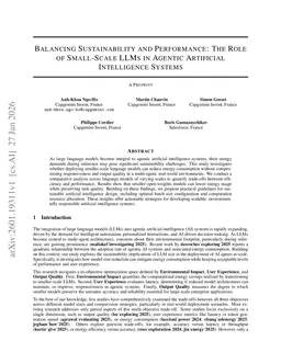 Balancing Sustainability And Performance: The Role Of Small-Scale Llms In Agentic Artificial Intelligence Systems
