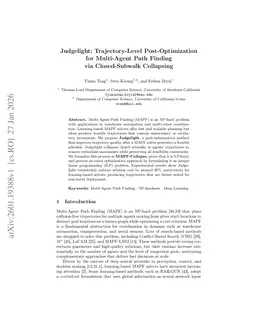 Judgelight: Trajectory-Level Post-Optimization for Multi-Agent Path Finding via Closed-Subwalk Collapsing