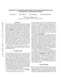 Dynamic Multi-Expert Projectors with Stabilized Routing for Multilingual Speech Recognition