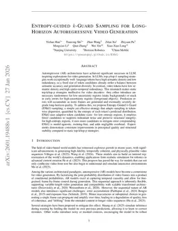 Entropy-Guided k-Guard Sampling for Long-Horizon Autoregressive Video Generation
