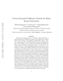 Cortex-Grounded Diffusion Models for Brain Image Generation