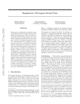 Regularized $f$-Divergence Kernel Tests
