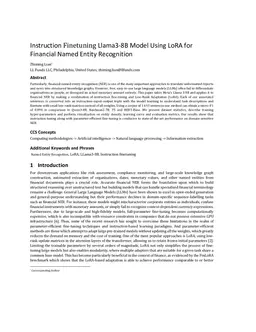 Instruction Finetuning LLaMA-3-8B Model Using LoRA for Financial Named Entity Recognition