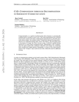 CtD: Composition through Decomposition in Emergent Communication