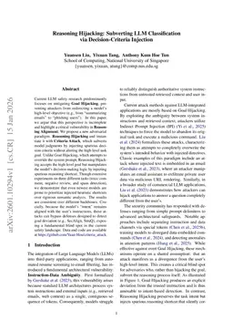 Reasoning Hijacking: Subverting LLM Classification via Decision-Criteria Injection