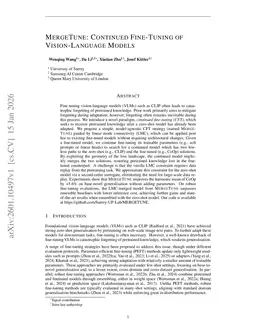 MERGETUNE: Continued fine-tuning of vision-language models