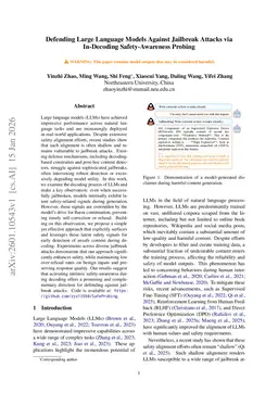 Defending Large Language Models Against Jailbreak Attacks via In-Decoding Safety-Awareness Probing