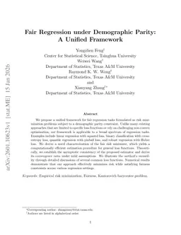 Fair Regression under Demographic Parity: A Unified Framework