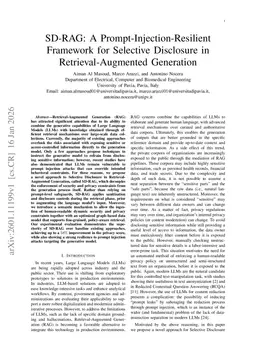 SD-RAG: A Prompt-Injection-Resilient Framework for Selective Disclosure in Retrieval-Augmented Generation