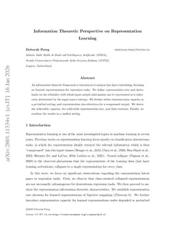 Information Theoretic Perspective on Representation Learning