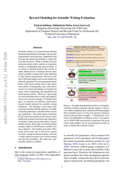 Reward Modeling for Scientific Writing Evaluation