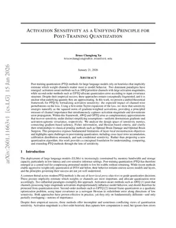 Activation Sensitivity as a Unifying Principle for Post-Training Quantization
