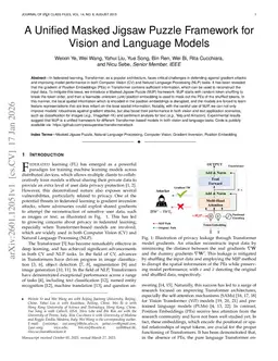 A Unified Masked Jigsaw Puzzle Framework for Vision and Language Models