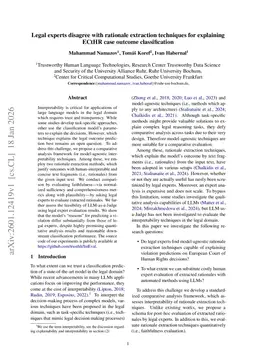 Legal experts disagree with rationale extraction techniques for explaining ECtHR case outcome classification