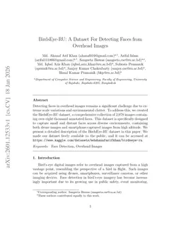 BirdsEye-RU: A Dataset For Detecting Faces from Overhead Images