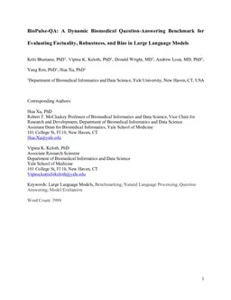 BioPulse-QA: A Dynamic Biomedical Question-Answering Benchmark for Evaluating Factuality, Robustness, and Bias in Large Language Models