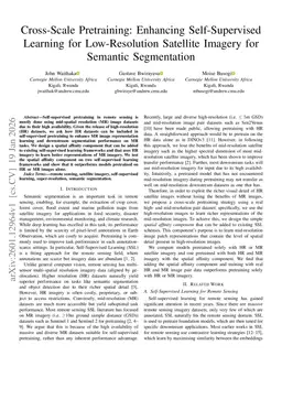 Cross-Scale Pretraining: Enhancing Self-Supervised Learning for Low-Resolution Satellite Imagery for Semantic Segmentation