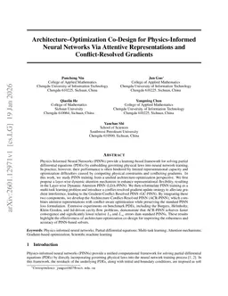 Architecture-Optimization Co-Design for Physics-Informed Neural Networks Via Attentive Representations and Conflict-Resolved Gradients