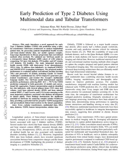 Early Prediction of Type 2 Diabetes Using Multimodal data and Tabular Transformers