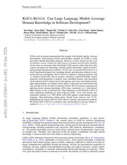 KOCO-BENCH: Can Large Language Models Leverage Domain Knowledge in Software Development?