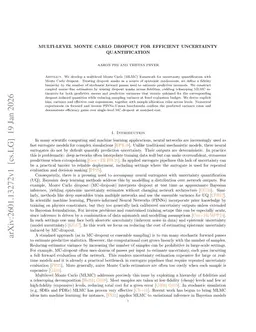 Multi-level Monte Carlo Dropout for Efficient Uncertainty Quantification