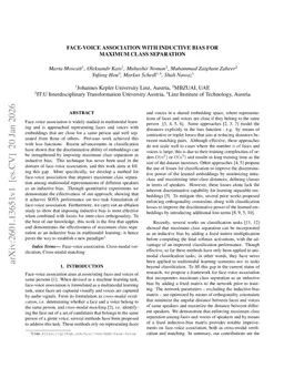 Face-Voice Association with Inductive Bias for Maximum Class Separation