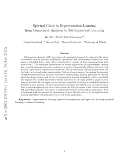 Spectral Ghost in Representation Learning: from Component Analysis to Self-Supervised Learning