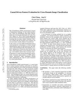 Causal-Driven Feature Evaluation for Cross-Domain Image Classification