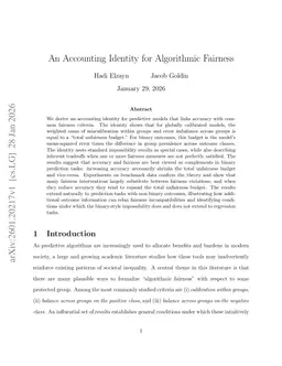 An Accounting Identity for Algorithmic Fairness